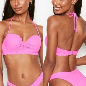 Victoria’s Secret Scalloped Ruffled Halter Bikini Swim Top 40D